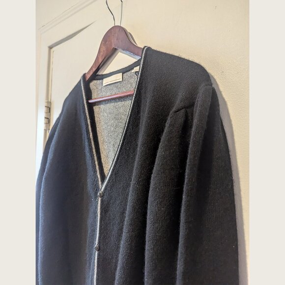 RANDOM IDENTITIES - Cashmere blend two-tone cardigan - Sz L - Picture 2 of 9